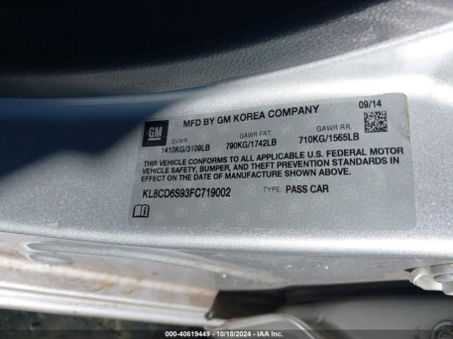 Photo 8 VIN: KL8CD6S93FC719002 - CHEVROLET SPARK 