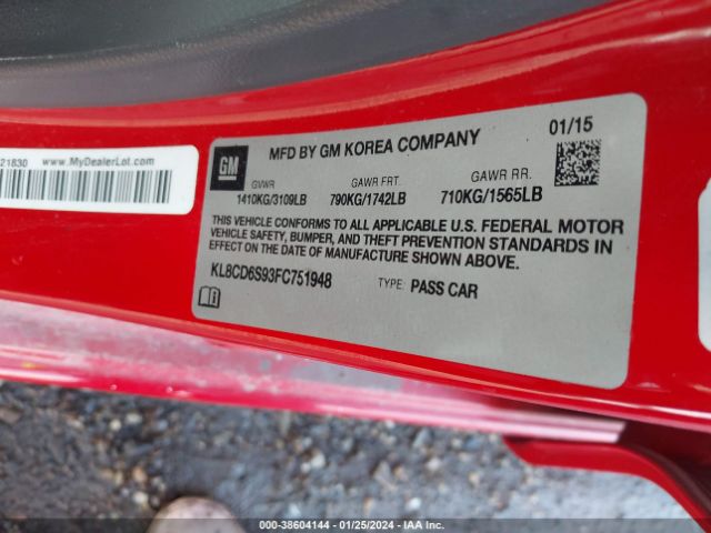 Photo 8 VIN: KL8CD6S93FC751948 - CHEVROLET SPARK 