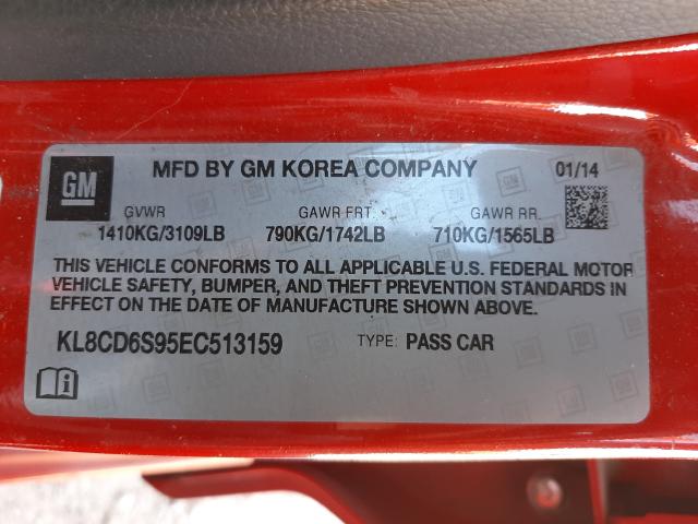 Photo 9 VIN: KL8CD6S95EC513159 - CHEVROLET SPARK 1LT 