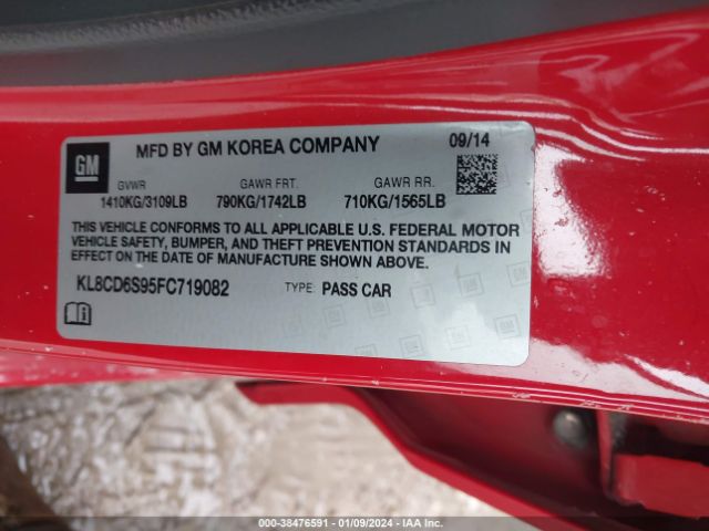 Photo 8 VIN: KL8CD6S95FC719082 - CHEVROLET SPARK 