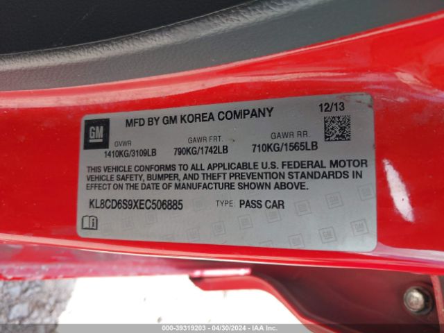 Photo 8 VIN: KL8CD6S9XEC506885 - CHEVROLET SPARK 