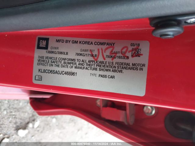 Photo 8 VIN: KL8CD6SA0JC468961 - CHEVROLET SPARK 