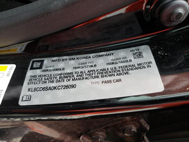 Photo 9 VIN: KL8CD6SA0KC726090 - CHEVROLET SPARK 1LT 