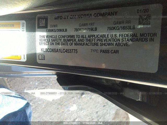 Photo 8 VIN: KL8CD6SA1LC453775 - CHEVROLET SPARK 