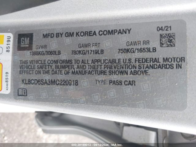 Photo 8 VIN: KL8CD6SA3MC220918 - CHEVROLET SPARK 