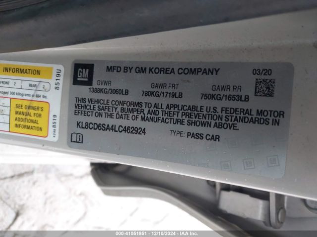 Photo 8 VIN: KL8CD6SA4LC462924 - CHEVROLET SPARK 