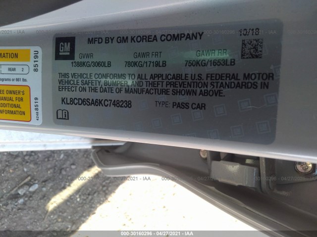 Photo 8 VIN: KL8CD6SA6KC748238 - CHEVROLET SPARK 