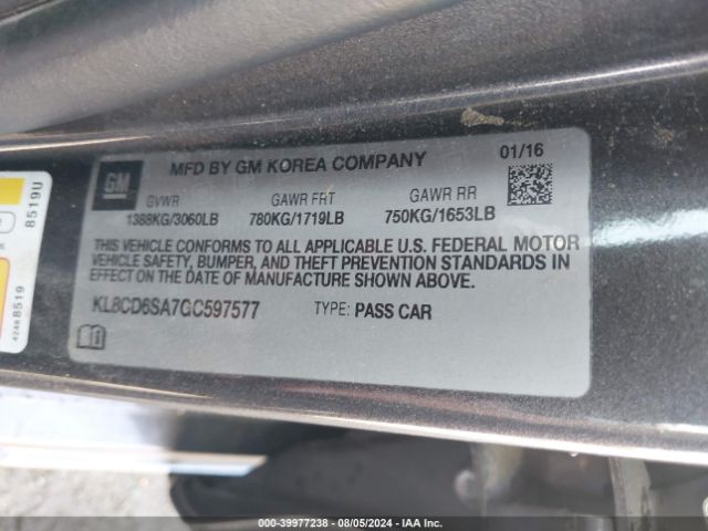 Photo 8 VIN: KL8CD6SA7GC597577 - CHEVROLET SPARK 