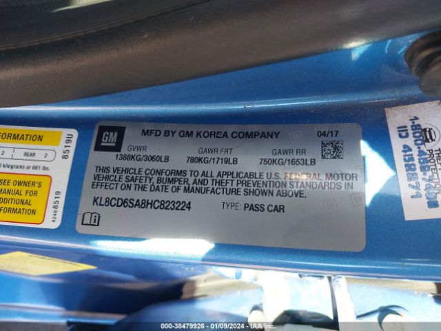 Photo 8 VIN: KL8CD6SA8HC823224 - CHEVROLET SPARK 