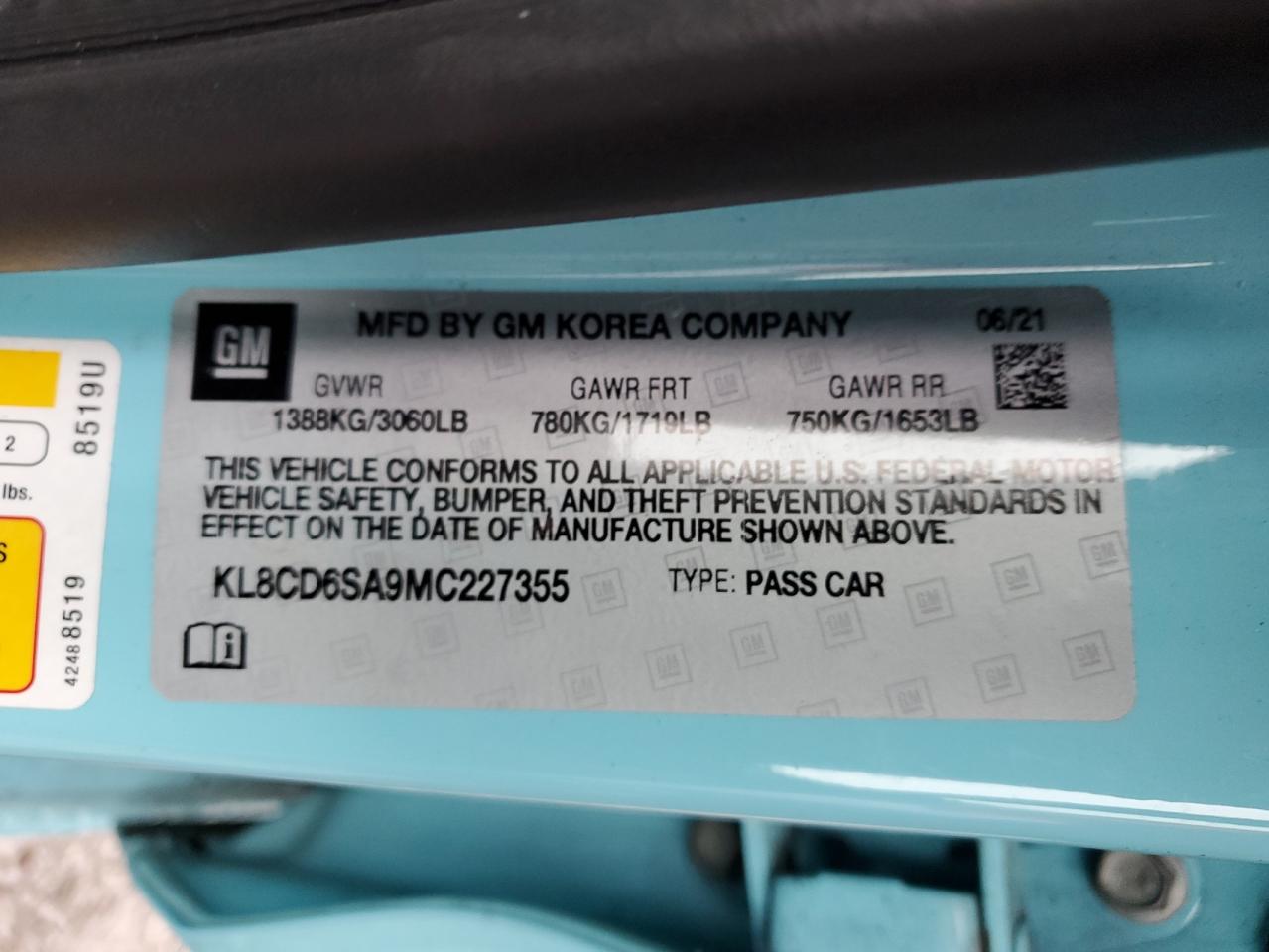 Photo 11 VIN: KL8CD6SA9MC227355 - CHEVROLET SPARK 