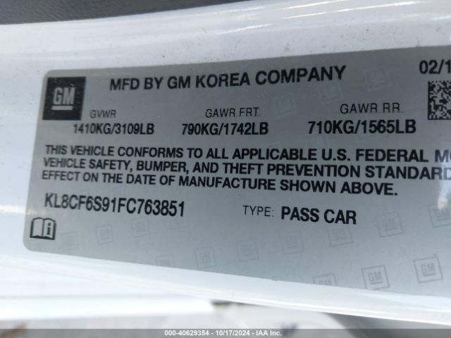 Photo 8 VIN: KL8CF6S91FC763851 - CHEVROLET SPARK 