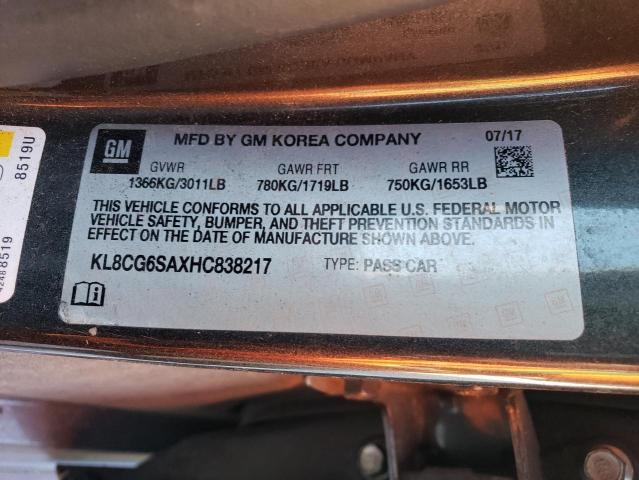 Photo 9 VIN: KL8CG6SAXHC838217 - CHEVROLET SPARK ACTI 