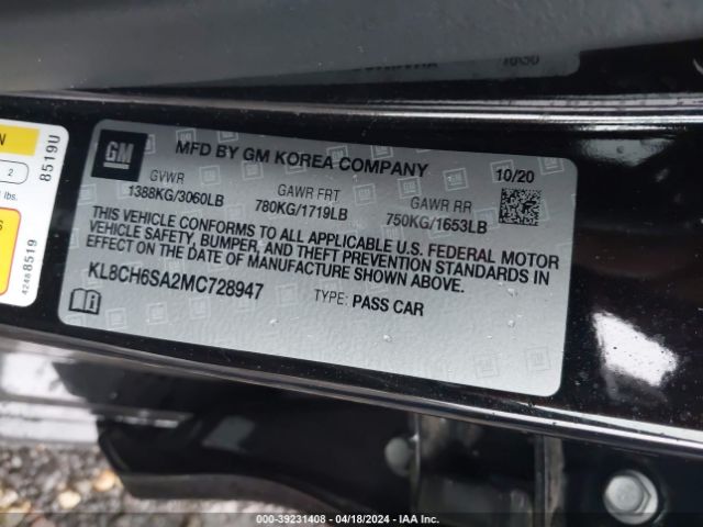 Photo 8 VIN: KL8CH6SA2MC728947 - CHEVROLET SPARK 