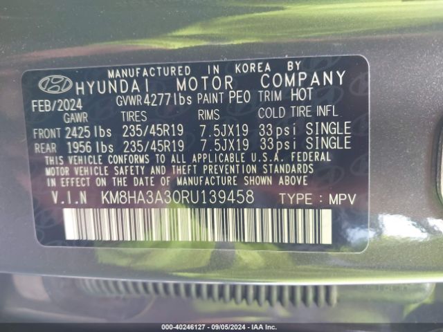 Photo 8 VIN: KM8HA3A30RU139458 - HYUNDAI KONA 