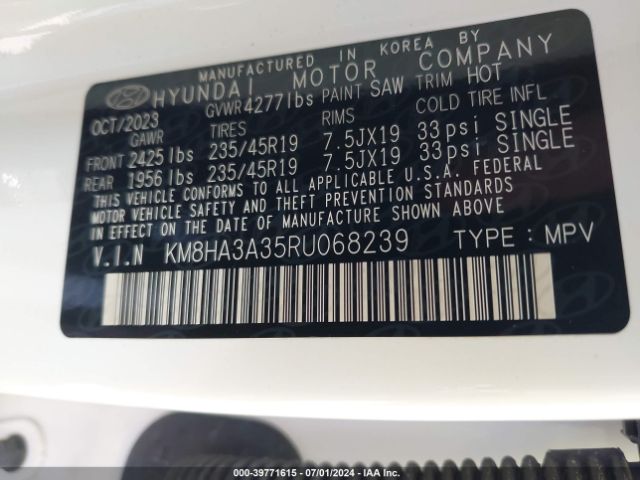 Photo 8 VIN: KM8HA3A35RU068239 - HYUNDAI KONA 