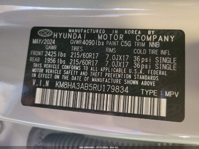 Photo 8 VIN: KM8HA3AB5RU179834 - HYUNDAI KONA 