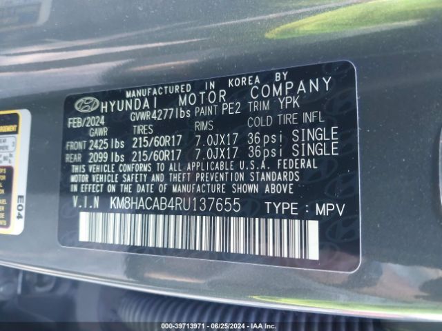 Photo 8 VIN: KM8HACAB4RU137655 - HYUNDAI KONA 