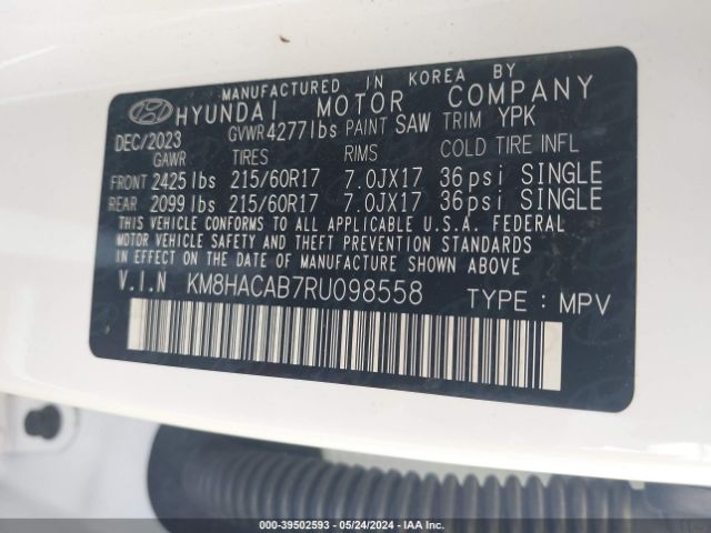 Photo 8 VIN: KM8HACAB7RU098558 - HYUNDAI KONA 