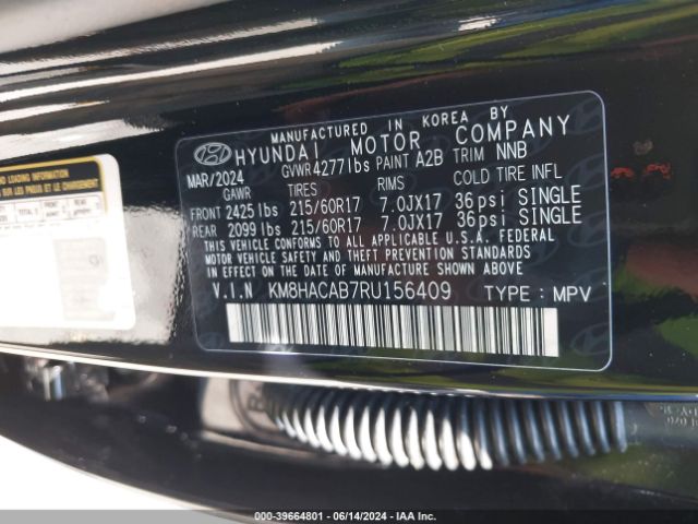 Photo 8 VIN: KM8HACAB7RU156409 - HYUNDAI KONA 