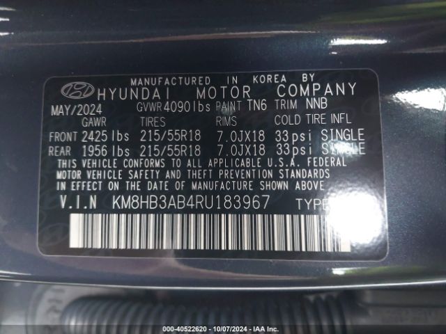 Photo 8 VIN: KM8HB3AB4RU183967 - HYUNDAI KONA ELECTRIC 