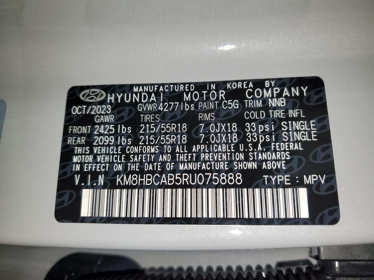 Photo 13 VIN: KM8HBCAB5RU075888 - HYUNDAI KONA 