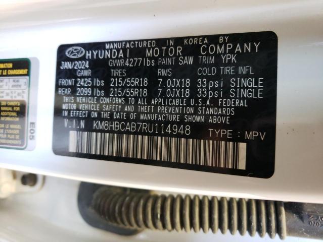 Photo 12 VIN: KM8HBCAB7RU114948 - HYUNDAI KONA SEL 