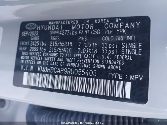 Photo 8 VIN: KM8HBCAB9RU055403 - HYUNDAI KONA 