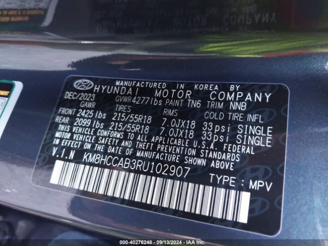 Photo 8 VIN: KM8HCCAB3RU102907 - HYUNDAI KONA 