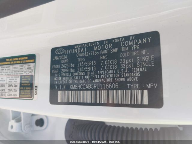 Photo 8 VIN: KM8HCCAB3RU118606 - HYUNDAI KONA 