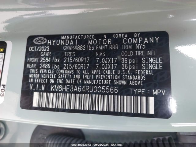 Photo 8 VIN: KM8HE3A64RU005566 - HYUNDAI KONA ELECTRIC 