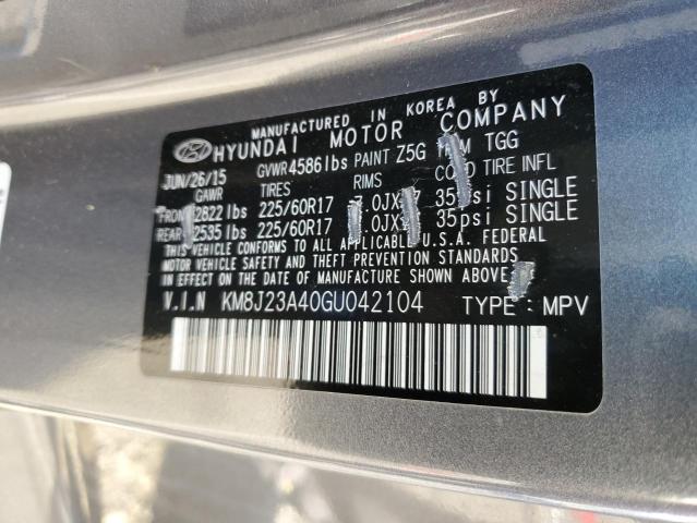 Photo 9 VIN: KM8J23A40GU042104 - HYUNDAI TUCSON SE 