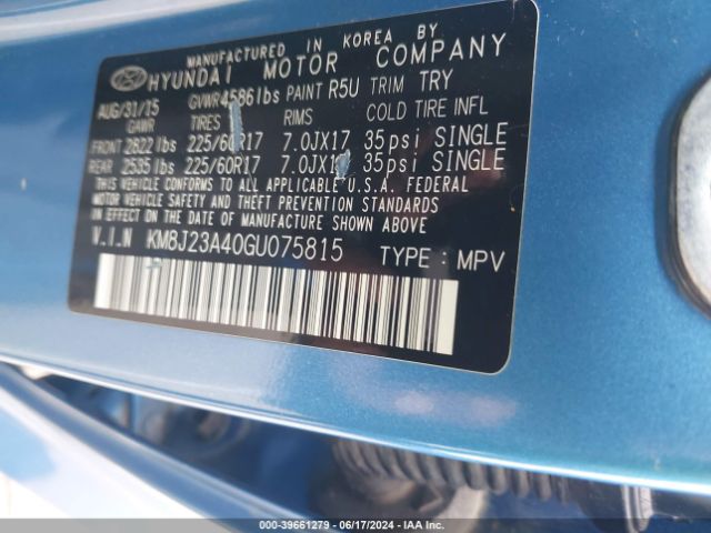 Photo 8 VIN: KM8J23A40GU075815 - HYUNDAI TUCSON 