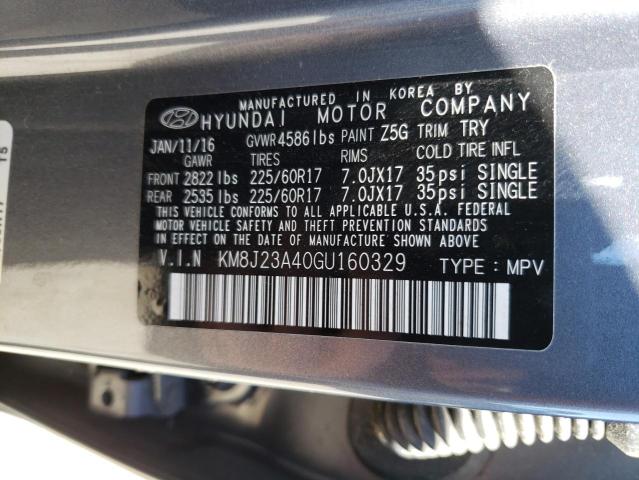 Photo 12 VIN: KM8J23A40GU160329 - HYUNDAI TUCSON SE 