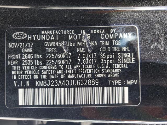 Photo 12 VIN: KM8J23A40JU632889 - HYUNDAI TUCSON SE 