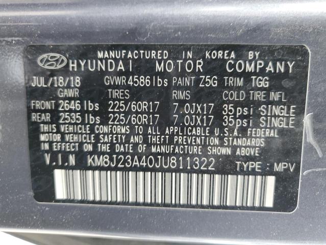 Photo 12 VIN: KM8J23A40JU811322 - HYUNDAI TUCSON SE 