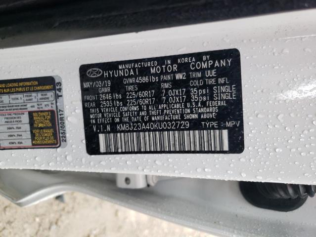 Photo 13 VIN: KM8J23A40KU032729 - HYUNDAI TUCSON SE 