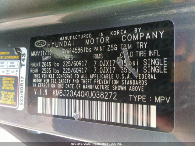 Photo 8 VIN: KM8J23A40KU038272 - HYUNDAI TUCSON 