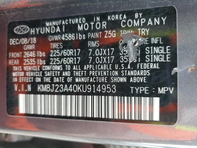 Photo 12 VIN: KM8J23A40KU914953 - HYUNDAI TUCSON SE 