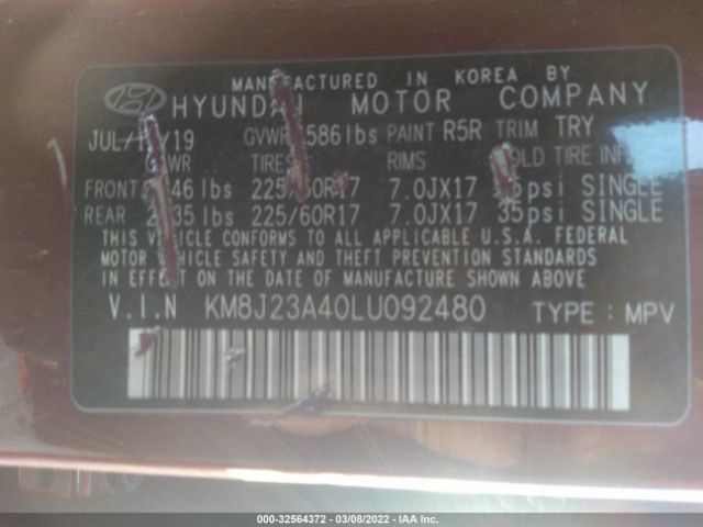 Photo 8 VIN: KM8J23A40LU092480 - HYUNDAI TUCSON 