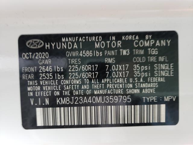 Photo 9 VIN: KM8J23A40MU359795 - HYUNDAI TUCSON SE 