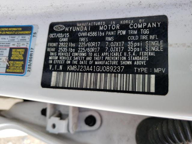 Photo 9 VIN: KM8J23A41GU089237 - HYUNDAI TUCSON SE 