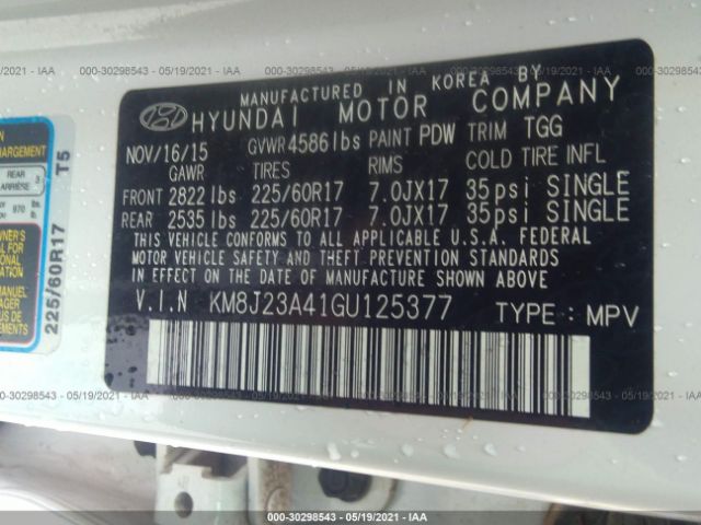 Photo 8 VIN: KM8J23A41GU125377 - HYUNDAI TUCSON 