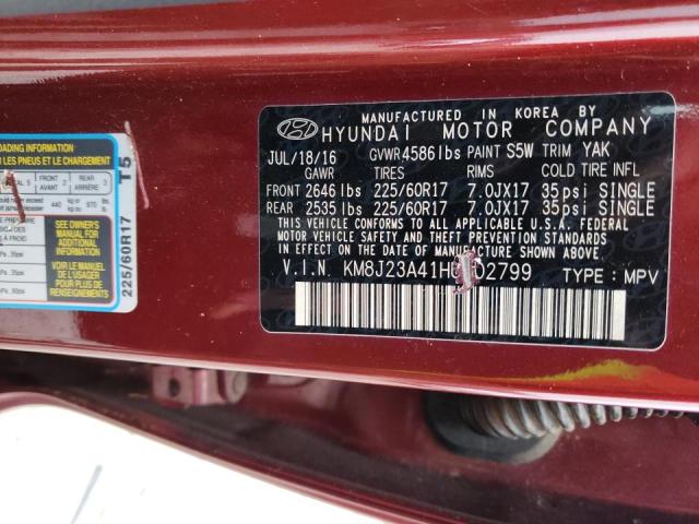 Photo 12 VIN: KM8J23A41HU302799 - HYUNDAI TUCSON SE 