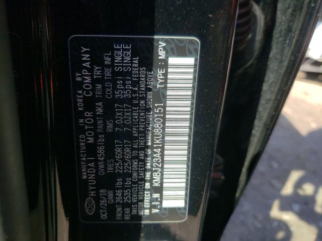 Photo 9 VIN: KM8J23A41KU880151 - HYUNDAI TUCSON SE 