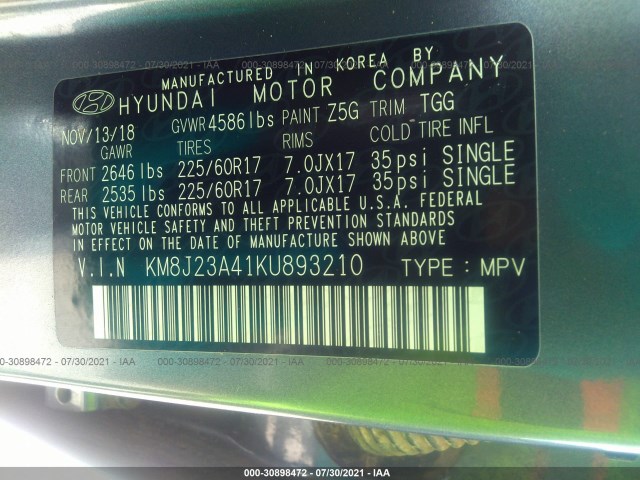 Photo 8 VIN: KM8J23A41KU893210 - HYUNDAI TUCSON 