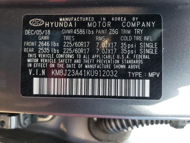 Photo 9 VIN: KM8J23A41KU912032 - HYUNDAI TUCSON SE 