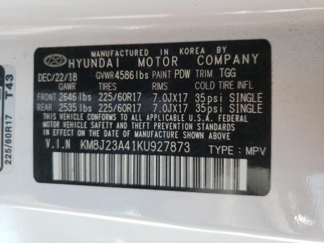 Photo 9 VIN: KM8J23A41KU927873 - HYUNDAI TUCSON SE 