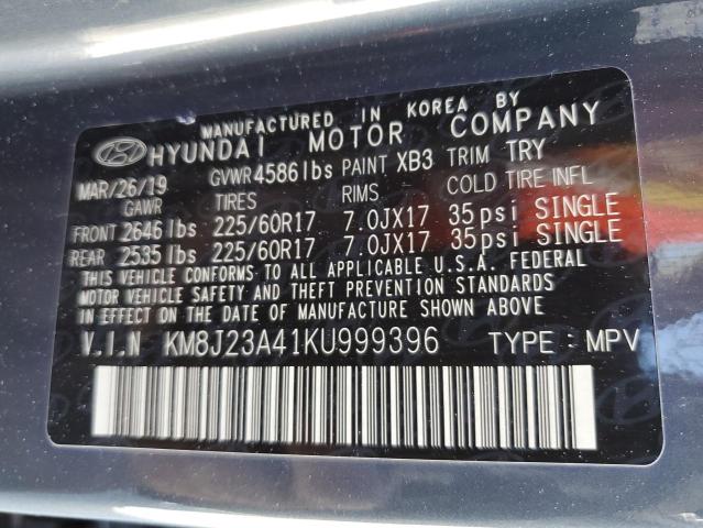 Photo 12 VIN: KM8J23A41KU999396 - HYUNDAI TUCSON 