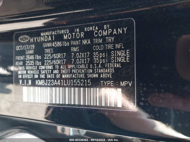 Photo 8 VIN: KM8J23A41LU155215 - HYUNDAI TUCSON 