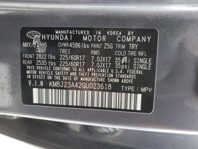 Photo 12 VIN: KM8J23A42GU023618 - HYUNDAI TUCSON 